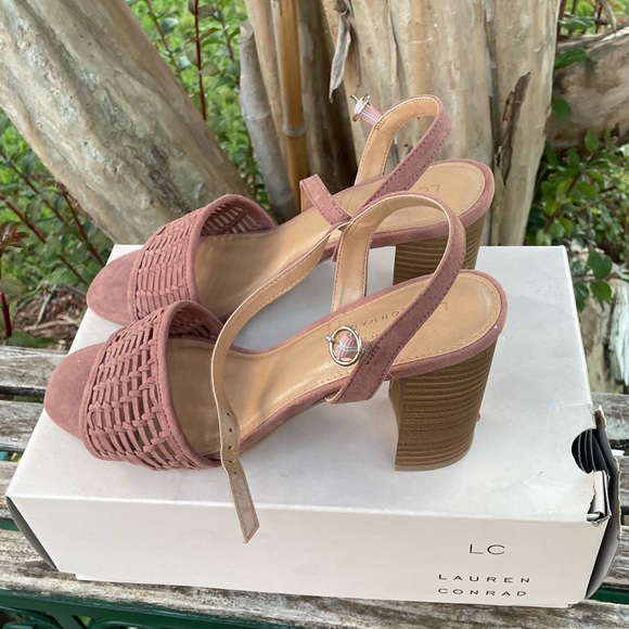 LC Laura Conrad sz 10 open toe block heel sandals ankle strap mauve NIB - Picture 5 of 5
